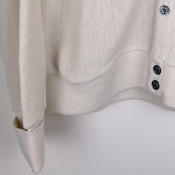 Izod 80s 90s Vintage Dead Stock Preppy Academia Men’s V Neck Cardigan Cream XL - Picture 7 of 10